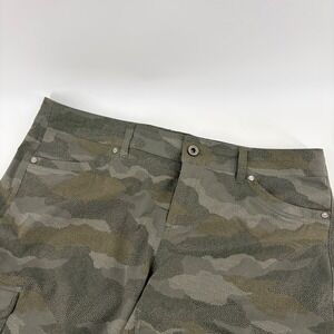 Kuhl Green Camo Cargo Shorts Women's Size 14 Hiking Outdoor Utility Micro Dot